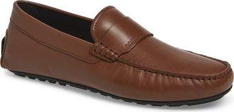 BOSS Noel Leather Loafer in Medium Brown at Nordstrom Rack, Size 7Us / 6Uk