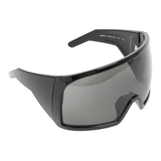 Rick Owens Accessoires, Heren, Zwart, ONE Size, Nylon, Zwarte Masker Zonnebril