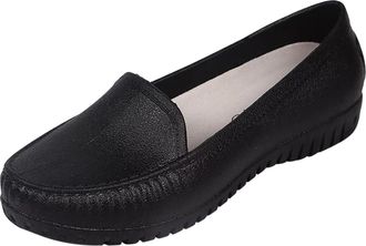 Generic Women Lace Up Mesh Casual Sports Shoes Breathable Thick Sole Footwear for Everyday Wear (Black, 4.5)