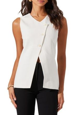 ASTR the Label Sonja Asymmetric Button Vest in White at Nordstrom Rack, Size Medium