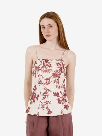 Semicouture Top Lareyna fiore ecru / bordeaux