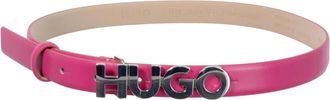 HUGO BOSS Leren Logo Zula Riem in Fuchsia - Dames - Riemen - Roze - 70 CM - Leer - Accessoires