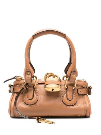 Chlo&eacute; small Paddington leather padlock tote bag - Brown