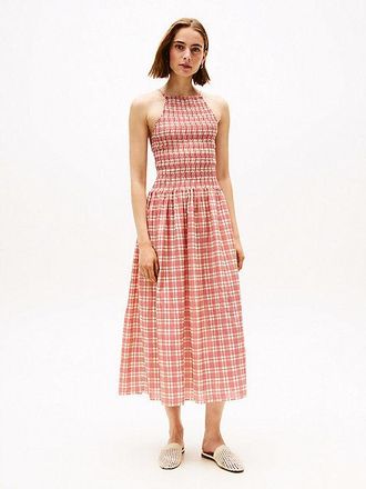 Tommy Hilfiger Shirred Sleeveless Midi Dress