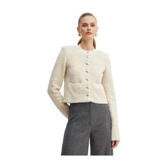 Patrizia Pepe Truien & Vesten, Dames, Beige, M, Wol, Gebreid jasje