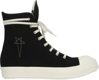 Rick Owens Denim Sneakers Met Geborduurd Logo Aan De Zijkant - Heren - Sneakers - Zwart - 42 EU - Denim - Schoenen