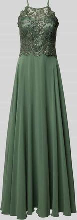 Vera Mont Abendkleid mit Spitzen- und Paillettenbesatz in Gruen, Gr&ouml;&szlig;e 32