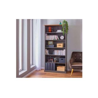 ebuy24 Ebuy24 - Libreria Lz 5 in Pino Massello Grigio 90 x 38 x 190 cm