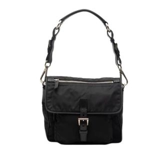 Prada Pre-owned Shoulder Bags, female, Black, Size: ONE SIZE Pre-owned Nylon Shoulder Bag