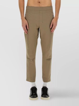 HUGO BOSS cropped elastic waistband trousers with button detail