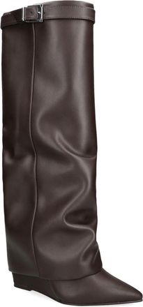 Steve Madden Womens Suede Corenne Dark Brown Boots - Size UK 7