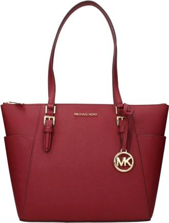 Michael Kors Leren Schoudertas - Dames - Shoppers - Rood - ONE Size - Leer - Tassen