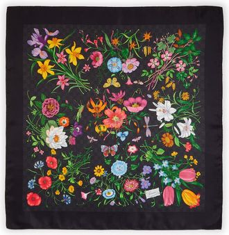 Gucci SILK TWILL SCARF WITH GG PRINT - Gucci - Woman