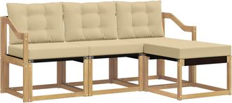 vidaXL Conjunto De Sof&aacute;s De Exterior 4 Uds. Y Beige Vidaxl