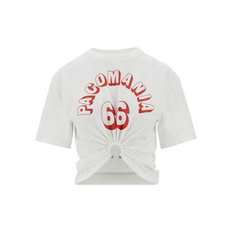 Paco Rabanne Cropped T-shirt with piercing detail Woman S