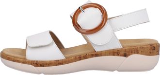 Remonte Keilsandalette REMONTE, Damen, Gr. 36, weiss (wei&szlig;), Leder, Lederimitat, unifarben, Schuhe Keilsandalette, Sommerschuh, Riemchensandale, praktische Kl