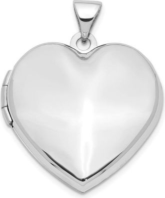 Diamond2Deal 14k White Gold 21mm Heart Domed Family Locket Pendant