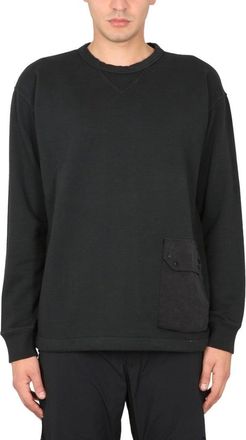 Ten c Relaxed Fit Black Cotton Sweatshirt