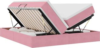 vidaXL Cama Con Almacenamiento Y Colch&oacute;n Rosa 180 X 200 Cm Terciopelo Vidaxl