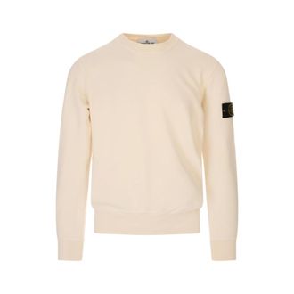 Stone Island Sweatshirts, male, White, Size: 2XL Cotton Fleece Sweatshirt