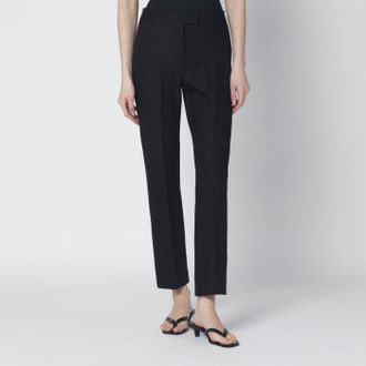 Max Mara Pantalone nero in misto cotone