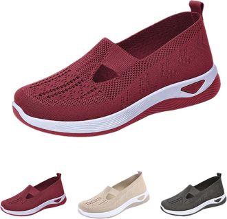 Generic Women Orthopedic Walking Shoes Arch Support Trainers Breathable Soft Sole Slip On Shoes Mesh Breathable Lightweight Sneakers for Work