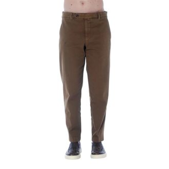 Berwick 1707 Chinos, male, Beige, Size: XL Pantalone Over Fit in Drill di Cotone Stretch