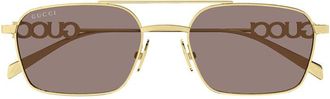 Gucci GG1804S003 Square Full Rim Sunglasses - Gold