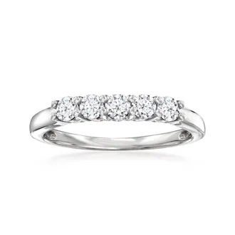 Ross-Simons Lab-Grown Diamond 5-Stone Ring in Sterling Silver