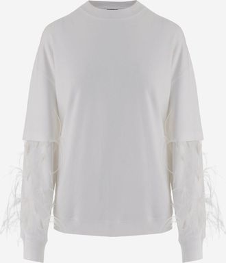 Darkpark katoenen sweatshirt met gevederde applicaties op de mouwen
