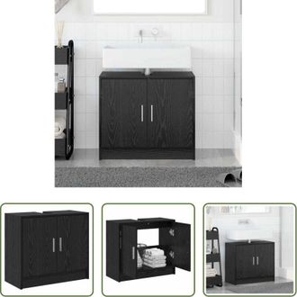 vidaXL vidaXL Armadio in legno - Mobile da Bagno Rovere Nero 63 x 29 x 55 cm Legno multistrato