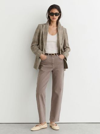 Reiss Mauve Neutral Petite Mid-rise Straight-leg Jeans, 25