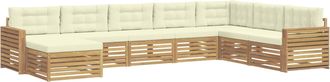 vidaXL Conjunto De Sof&aacute;s De Exterior 8 Uds. Blanco Y Crema Vidaxl
