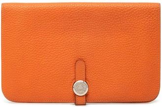 Herm&egrave;s Pre-owned Wallets, female, Orange, Size: ONE SIZE Pre-owned Leather Wallet