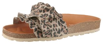 Verbenas Pantolette VERBENAS Rocio Roda, Damen, Gr. 36, braun (leo), Veloursleder, animal-print, Schuhe Pantolette, Sommerschuh, Schlappen f&uuml;r Strand- und Bade