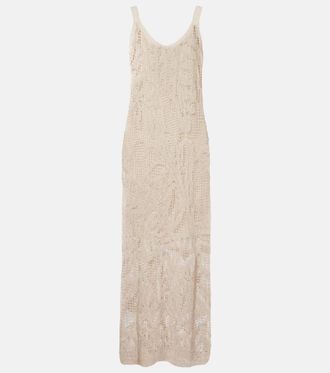 Brunello Cucinelli Dazzling Water Lillies knitted midi dress