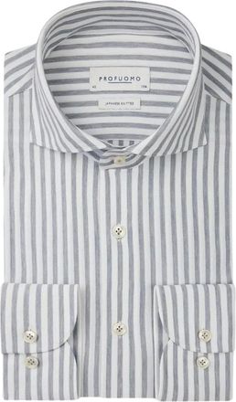 Profuomo Overhemden, Heren, Blauw, S, Blauw Overhemd Lange Mouw