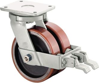 OEM Rodillo De Transporte Pesado 250mm 2000kg Con Pu De Fundici&oacute;n Fija Marr&oacute;n 175x140mm