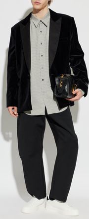 Balmain Shirt With Monogram, Mens, Grey