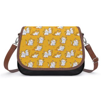 Generic Cats Leave Paw Prints Crossbody Bags for Women Shoulder Messenger Bag Purse Handbags