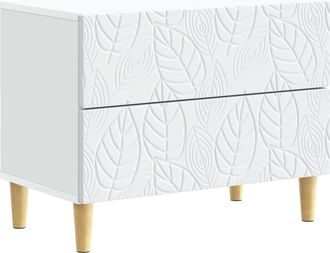 vidaXL Mesita De Noche Blanco 62 X 34,5 X 48 Cm Madera De Ingenier&iacute;a Vidaxl