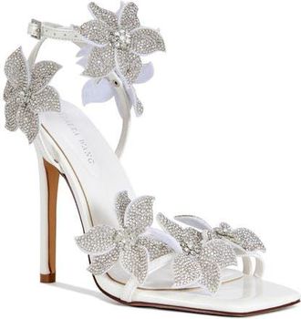 Azalea Wang Romi Ankle Strap Sandal in White at Nordstrom, Size 6.5
