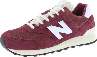 New Balance Unisex-Adult 574 V2 Varsity Suede Sneaker, Classic Crimson/White/Angora, 12.5 Wide Women/11 Men
