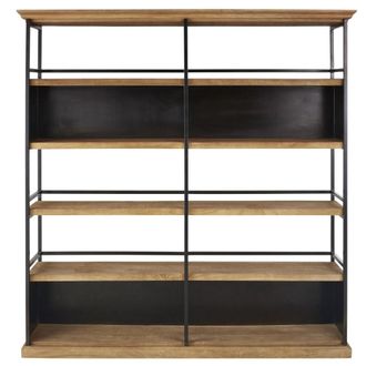 Maisons du monde Estanter&iacute;a de madera de mango y metal negro 182 cm
