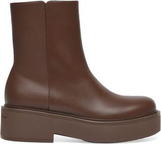 Gianvito Rossi Hiro Bootie Biker in Brown Leather at Nordstrom, Size 41.5