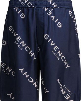 Givenchy Mens Shadow Shorts - Dark Blue Silk - Size EU 46 (Mens)