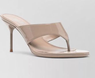 PARIS TEXAS lidia thong mules open toe patent