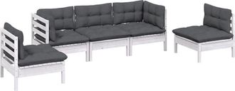 vidaXL Vidaxl - Muebles De Jard&iacute;n 5 Pzas Con Cojines Madera Maciza De Pino