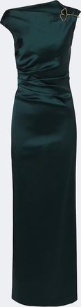 Max Mara Ruched embellished satin cocktail dress