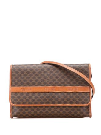 Celine 2007 Macadam Coated Canvas crossbody bag - women - Fabric/Calf Leather - One Size - Brown